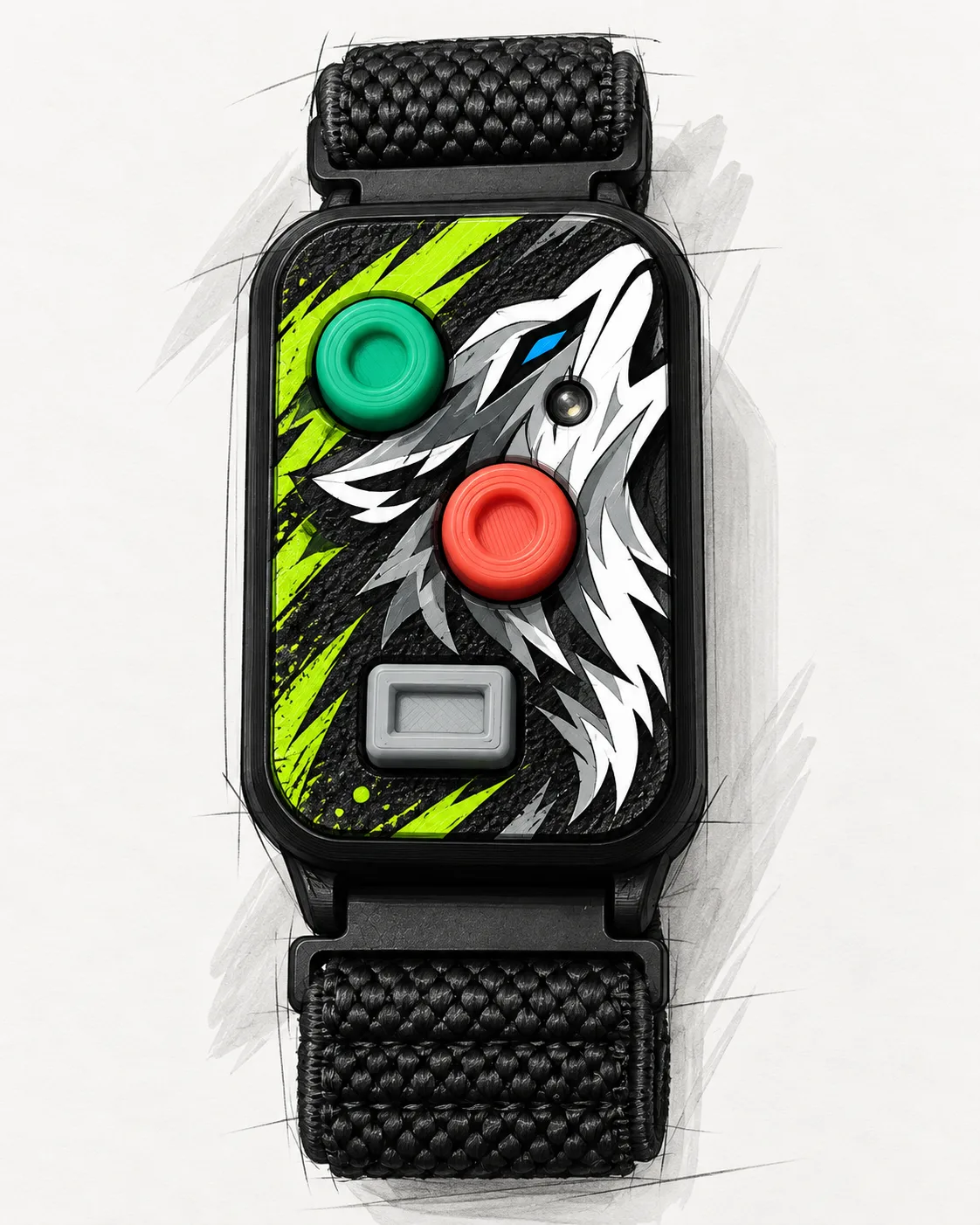 Boceto de carcasa del mando, diseño 1