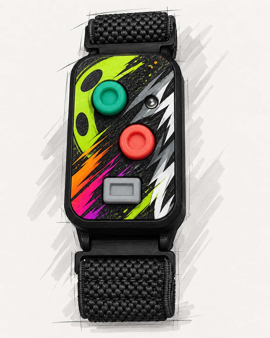 Boceto de carcasa del mando, diseño 3